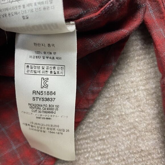 Patagonia Organic Cotton red size Large Men's Flannel Shirt - Picture 10 of 13